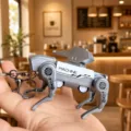Portachiavi creativo con cane robot meccanico, accessorio in metallo dettagliato per borsa. - Ciondolo Cane Robot Meccanico - Cane Robot (Bianco)