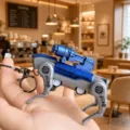 Portachiavi creativo cane robot meccanico ciondolo mecha in metallo per borsa accessori auto - Ciondolo Cane Robot Meccanico - Cane Robot (Blu)