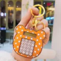 Llavero calculadora de oso lindo calculadora mini portátil colgante de mochila escolar - Naranja