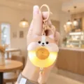 Cute Corgi glowing keychain night light, creative cartoon student schoolbag pendant gifts. - Wind Chime Night Light Shiba Inu