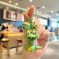 Cute cartoon snake keychain glowing sound funny prank key ring for bag pendant decor - Glowing Little Snake - Green