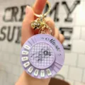 Mini music instrument keychain decompression piano rhythm toy cute backpack pendant key ring - Girl Round Piano (Violet)