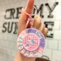 Pink mini musical instrument piano keychain stress relief toy cute rabbit bag pendant - Animal Round Piano (Pink Rabbit)