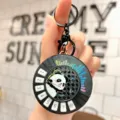Mini electronic piano keyboard keychain cute panda music toy decompression bag pendant - Animal Round Piano (Black Panda)