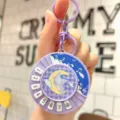 Mini music keychain decompress rhythm piano toy cute cat pendant for kids bag accessory - Animal Round Piano (Purple Cat)