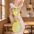 Yellow Pineapple Keychain Cute Acrylic Bag Pendant Fruit Accessory Fashion Charm - Acrylic Colorful Pineapple (Yellow)