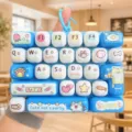 Cute decompression keyboard keychain toy, funny stress relief cat design bag pendant. - 26-Key Stress Relief Keyboard (Blue Cat Party)