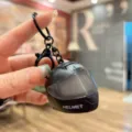 Mini motorcycle helmet keychain stylish 3D cool bag pendant phone lanyard gift black - Glowing Black Helmet