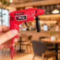 Mini electric drill shape keychain creative decompression toy fun small gift pendant - Electric Drill Gun (Red)