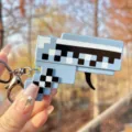 Blue pixel style mini toy gun keychain, decompression block pistol accessory for daily use. - Block Flint Gun (Gray)