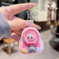 Cute cartoon plush doll keychain pink bag pendant trendy accessory cute stress relief gift - Pink