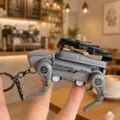 Portachiavi robot cane meccanico creativo ciondolo borsa metallo accessorio auto stile - Cane Meccanico Volante / Grigio Canna di Fucile