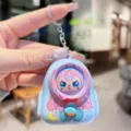 Cute cartoon face-changing doll keychain, fun decompression bag pendant and couple accessory. - Blue