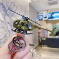 Mini elicottero militare portachiavi ciondolo aereo mimetico per zaino carino decoro - Mini Elicottero della Difesa / Verde