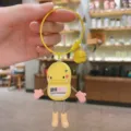 Carino dinosauro giallo portachiavi a molla ciondolo borsa, acrilico regalo squisito. - Stile Divertente / Giallo
