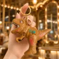 Cute dinosaur decompression keychain with gear design, perfect novelty gift for kids and adults. - Dinosaur Flint Gun (Brown)