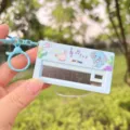 Pocket electronic piano keychain detail, cute cartoon elephant design, fun music toy pendant. - Blue Elephant