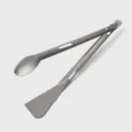 Outdoor puur titanium multifunctionele koken spork spatel camping BBQ tang hulpmiddel. - Retro Spatel Clip