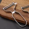 Stainless steel kitchen peeler multi-functional fruit and vegetable shredder household tool. - Flat Peeler