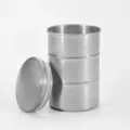 Boîte de stockage de café en acier inoxydable, récipient alimentaire étanche argenté. - Style Bambou Vintage / 350ml / Couleur Acier