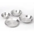 Set de vaisselle de camping en acier inoxydable de quatre pièces pour pique-nique et barbecue. - Ensemble de Vaisselle d'Extérieur
