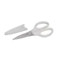 Portable baby food scissors with protective cover, mini stainless steel kitchen tool for home. - With Protective Cover / White