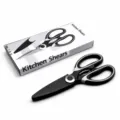Mehrzweck-Küchenschere mit Klingenschutz, robuste Edelstahlscharfe Haushaltsschere. - Schwarze Panda Schere mit Farbbox