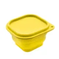 Tragbare zusammenklappbare Silikonschüssel mit Deckel für Outdoor-Picknick und Babynahrung. - Gelb