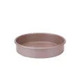 Runde Kohlenstoffstahl Antihaft Kuchenform, Roségold Backform für Kekse und Gebäck - 9,5 Zoll Flache Runde Form / Aprikosenrosa