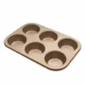 6-Tassen Muffinbackform Antihaft Backblech Gold Cupcake Form fuer Kueche Backen Werk - Gold