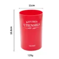 Red plastic kitchen utensil holder storage bucket 11x16.8cm desktop organizer container. - Red Utensil Holder