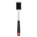 Stainless steel BBQ grill cleaning brush with metal scraper and comfortable ergonomic handle tool. - Grill Cleaning Brush