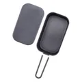 Boîte bento de camping en aluminium noir avec couvercle pour cuisine en plein air - Revêtement Teflon 800ML (Noir)
