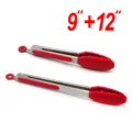 Roestvrij Staal Siliconen Keuken Tang Set 9 en 12 Inch BBQ Grill Geroosd Rood - Kleurendoos / 9+12 Inch Set / Rood