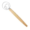 Edelstahl dänischer Teigbesen mit Holzgriff zum Backen von Brotmehl Rührwerkzeug - Einzelner Ring Langer Griff