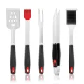 Stainless steel BBQ grill tools set outdoor camping barbecue cooking spatula fork tongs set - Five-Piece Set