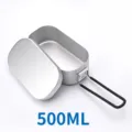 Boite a repas de camping en aluminium 500ml portable pour exterieur avec poignee - Aluminium Anodisé Standard 500ML (Argent)