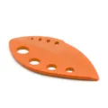 Multi-functional plastic herb stripper tool with 8 holes for green leafy vegetables. - Orange