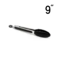 Roestvrij staal siliconen voedseltang 9 inch keuken barbecue brood tang antislip handvat - Kleurendoos / 9 Inch / Zwart