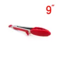 9 Zoll Edelstah Zange mit Silikonspitzen und Ständer, Rote Küchenzange für Grill und Kochen - Mit Ständer Verpackt / 9 Zoll / Rot