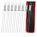 8-piece stainless steel BBQ skewer set with canvas storage bag for outdoor grilling - 8 Piece Set (Canvas Bag)
