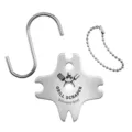 Stainless steel grill scraper tool with S hook and chain for easy BBQ cleaning maintenance. - 3-Piece Scraper Set
