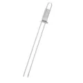 Stainless steel semi-automatic BBQ fork, portable outdoor roasting skewer tool for camping parties. - Double Fork