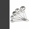 Stainless steel measuring spoons 5 piece set baking kitchen tools with clear capacity scales. - 5pcs Measuring Spoons Set / Stainless Steel Original