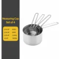 Stainless steel measuring cup set 4 pieces baking metal measuring spoons kitchen tools - Set of 4 Cups / Stainless Steel Original
