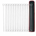 Stainless Steel BBQ Skewers Set 24-Piece Outdoor Grilling Sticks with Canvas Bag - 24 Pieces (with Canvas Bag)