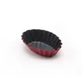 Small oval non-stick tart mold fluted egg tart pan red and black baking cake tool - Red & Black