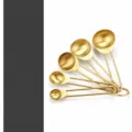 Gold stainless steel measuring spoons set of 5 pieces, baking kitchen tools for accurate cooking. - 5pcs Measuring Spoons Set / Gold