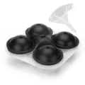 Black 4-cavity silicone ice ball mold with clear funnel for whiskey and cocktail making - 4-Grid Ice Ball (With Funnel)