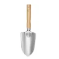 Stainless steel garden trowel with wooden handle, durable planting and weeding tool variant. - Large Pointed Shovel